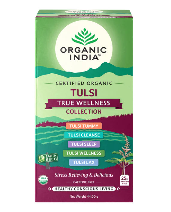 Tea-Organic India Tulsi True Wellness Collection 25 bags