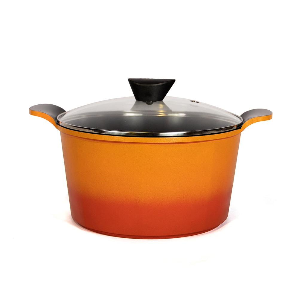 Neoflam Venn 26cm Deep Casserole with Glass Lid Induction