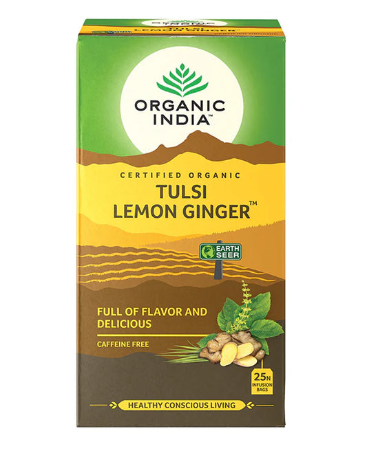 Tea-Organic India Tulsi Lemon Ginger 25 bags