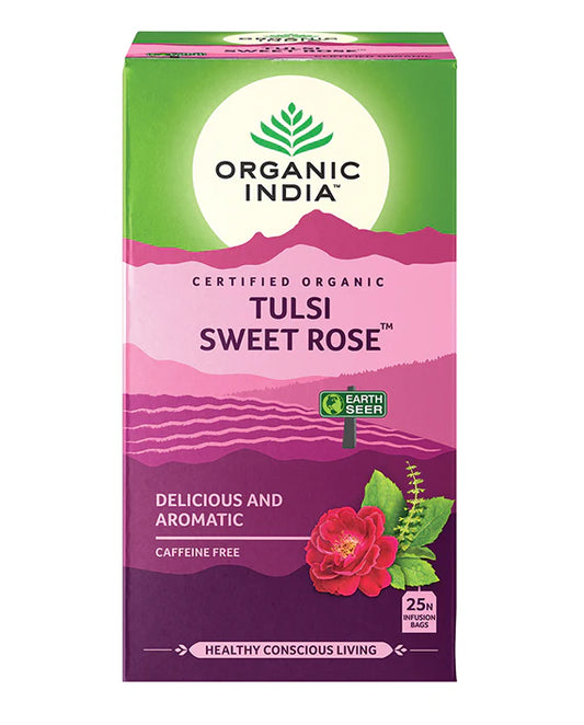 Tea-Organic India Tulsi Sweet Rose 25 bags