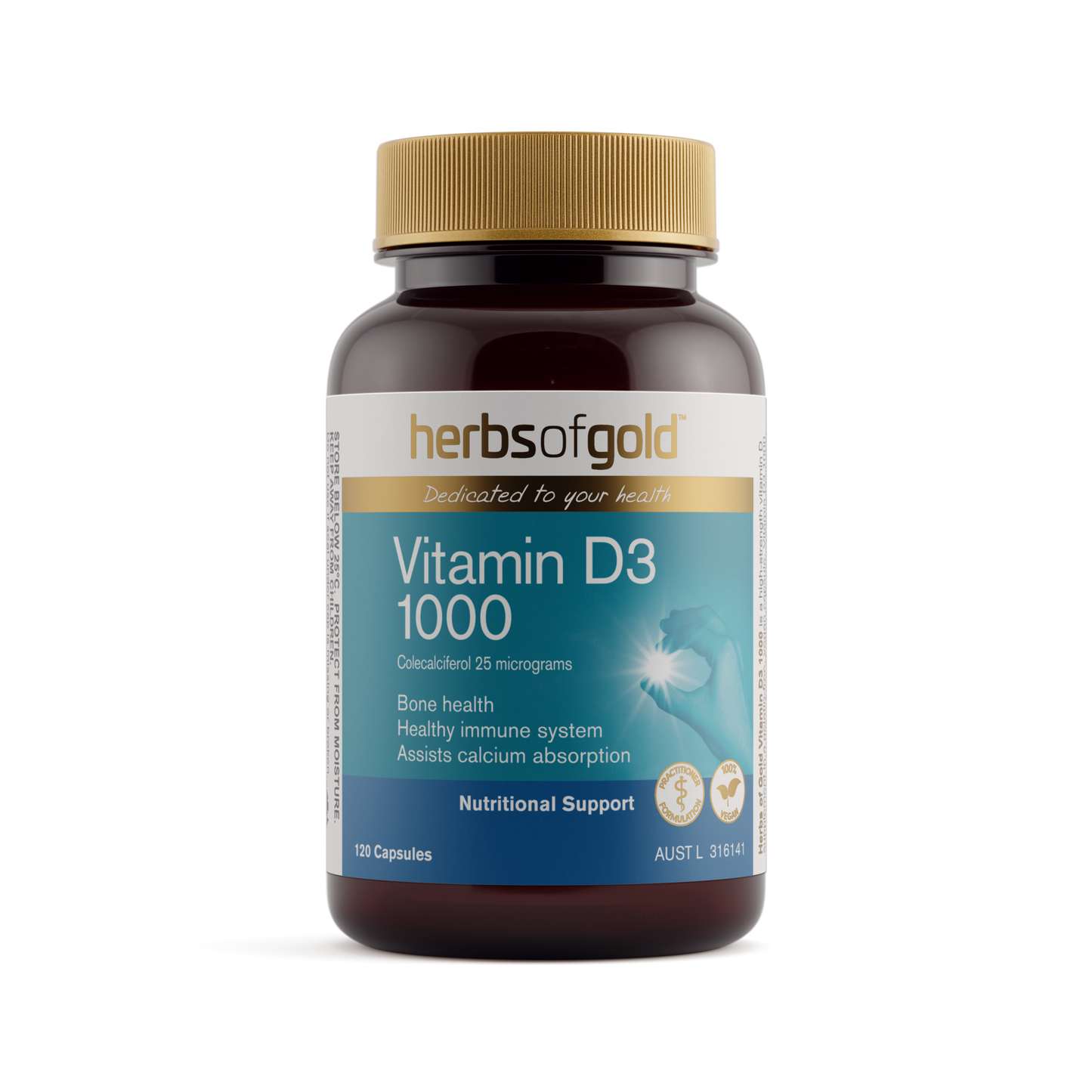 Herbs of Gold Vitamin D3 1000 120 capsules