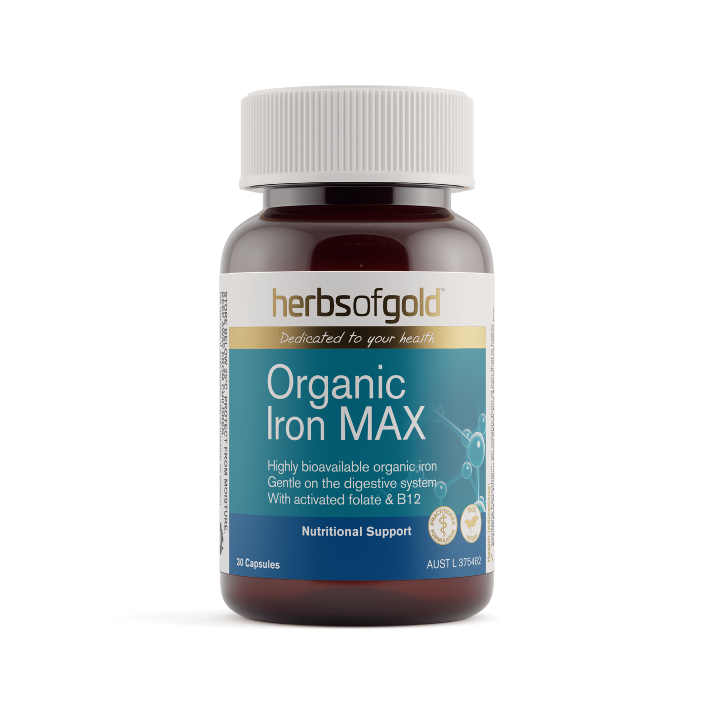 Herbs of Gold Organic Iron Max 30 capsules