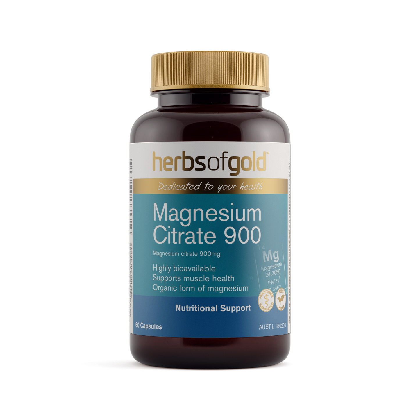 Herbs of Gold Magnesium Citrate 900 60 capsules