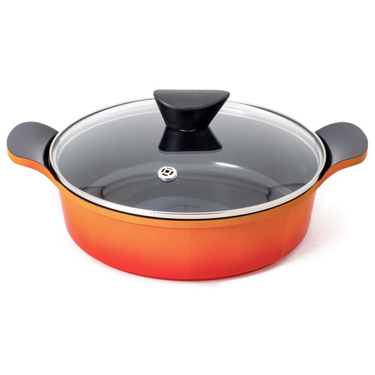 Neoflam Venn 24cm Low Stockpot with Glass Lid Induction