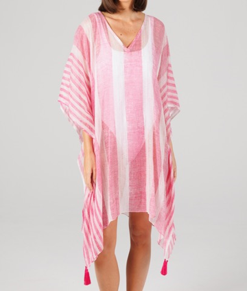 Pink Stripe Cotton Kaftan